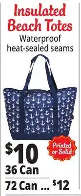 Ocean State Job Lot Insulated Beach Totes Waterproof heat-sealed seams offer