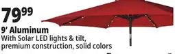Ocean State Job Lot 9' Aluminum Market Umbrella with Solar LED Lights offer