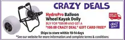 Ocean State Job Lot HydroPro Balloon Wheel Kayak Dolly offer