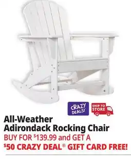 Ocean State Job Lot All-Weather Adirondack Rocking Chair White offer