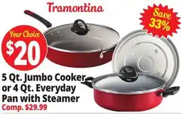 Ocean State Job Lot 5 Qt. Jumbo Cooker or 4 Qt. Everyday Pan with Steamer offer