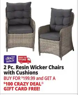 Ocean State Job Lot 2-Piece Resin Wicker Chairs with Cushions offer