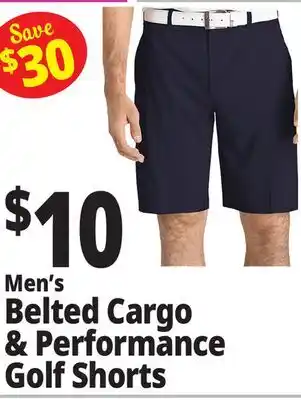 Ocean State Job Lot Men's Belted Cargo & Performance Golf Shorts offer