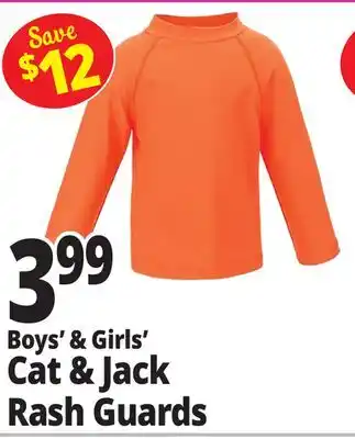 Ocean State Job Lot Boys' & Girls' Cat & Jack Rash Guards offer