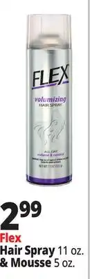 Ocean State Job Lot Flex Hair Spray 11 oz. & Mousse 5 oz offer