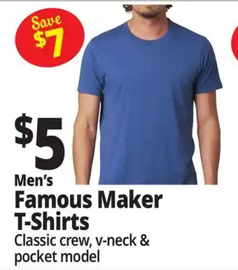 Ocean State Job Lot Men's Famous Maker T-Shirts offer