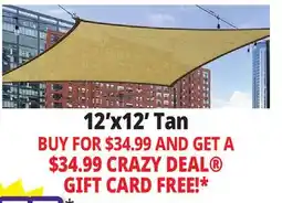 Ocean State Job Lot 12'x12' Tan Shade Sails offer