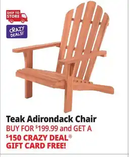 Ocean State Job Lot Teak Adirondack Chair offer