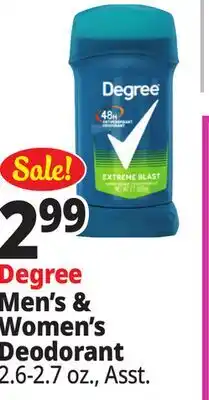 Ocean State Job Lot Degree Extreme Blast Antiperspirant Deodorant 2.7 oz offer