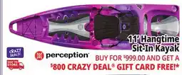 Ocean State Job Lot Perception Hangtime 11.0 Recreational Kayak Mystic offer