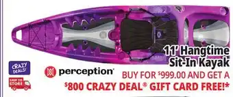 Ocean State Job Lot Perception Hangtime 11.0 Recreational Kayak Mystic offer
