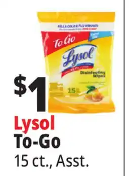 Ocean State Job Lot Lysol Disinfecting Wipes To-Go 15 Count offer