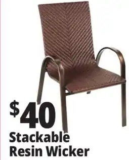 Ocean State Job Lot Outdoor Living Accents Resin Wicker Stackable Chair offer