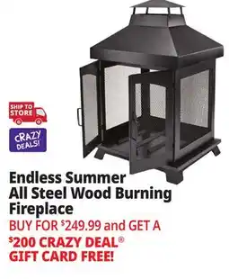 Ocean State Job Lot Endless Summer Steel Wood-Burning Fireplace Black offer