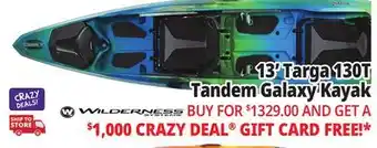 Ocean State Job Lot 13' Targa 130T Tandem Galaxy Kayak offer