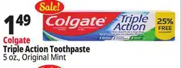 Ocean State Job Lot Colgate Triple Action Toothpaste offer