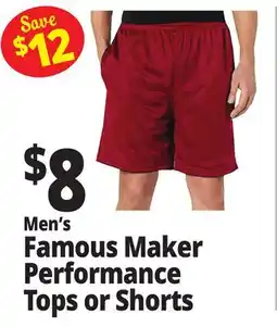 Ocean State Job Lot Men's Famous Maker Performance Tops or Shorts offer