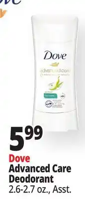 Ocean State Job Lot Dove Advanced Care Deodorant offer
