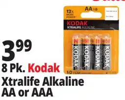 Ocean State Job Lot Kodak XtraLife Alkaline AA Batteries 8 Count offer