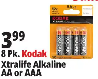 Ocean State Job Lot Kodak XtraLife Alkaline AA Batteries 8 Count offer