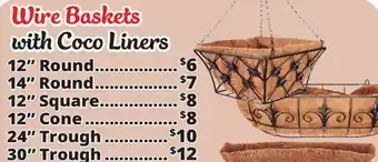 Ocean State Job Lot Wire Baskets with Coco Liners offer