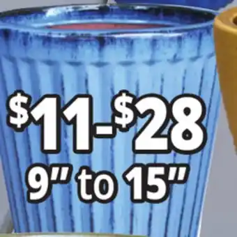 Ocean State Job Lot 9 to 15 Outdoor Glazed Ceramic Planters offer