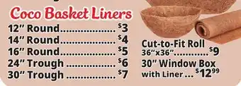 Ocean State Job Lot Coco Basket Liners offer