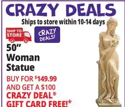 Ocean State Job Lot 50 Infinity Woman Garden Statue offer