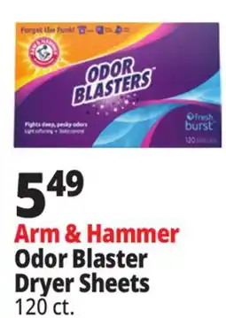 Ocean State Job Lot Arm & Hammer Fresh Burst Scent Odor Blasters Dryer Sheets 120 Count offer