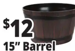 Ocean State Job Lot Whiskey Barrel Resin Planter 15 offer