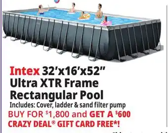 Ocean State Job Lot Intex 32'x16'x52 Ultra XTR Frame Rectangular Pool offer