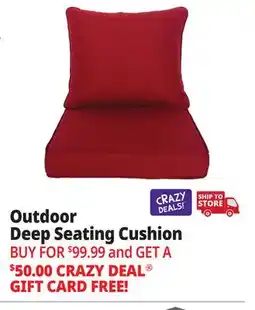 Ocean State Job Lot OutdoorLiving Furnishings Acrylic Deep Seat Patio Cushion with 3M Scotchgard Red offer