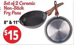 Ocean State Job Lot KLOK Ceramic Nonstick Frypan Set 2 Piece offer