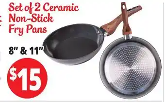 Ocean State Job Lot KLOK Ceramic Nonstick Frypan Set 2 Piece offer