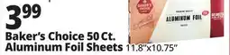 Ocean State Job Lot Baker's Choice 50 Ct. Aluminum Foil Sheets offer
