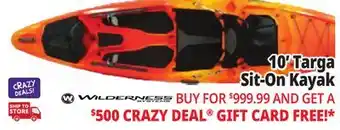 Ocean State Job Lot Wilderness Systems Targa 100 Sit-On-Top Recreational Kayak Mango offer