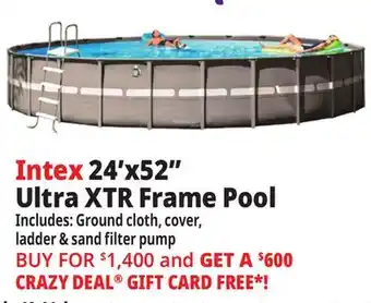 Ocean State Job Lot Intex 24' x 52 Ultra XTR Frame Pool Set with Sand Filter Pump offer