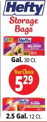 Ocean State Job Lot Hefty Storage Bags Gal. 30 ct. 2.5 Gal. 12 ct offer