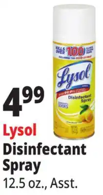 Ocean State Job Lot Lysol Disinfectant Spray Lemon Breeze Scent 12.5 oz offer