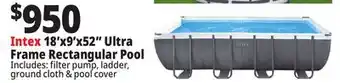 Ocean State Job Lot Intex 18' x 9' x 52 Ultra Frame Pool Set offer