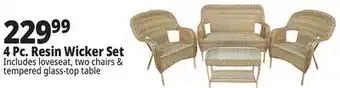 Ocean State Job Lot 4 Piece Resin Wicker Patio Set offer