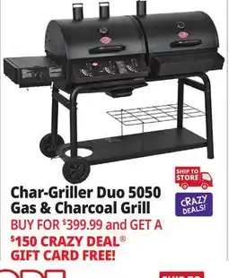 Ocean State Job Lot Char-Griller Duo 5050 Gas & Charcoal Grill Black offer