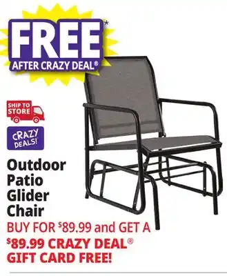 Ocean State Job Lot Outdoor Patio Glider Chair Black offer