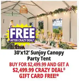 Ocean State Job Lot Sunjoy 30' x 12' Outdoor Canopy Party Tent White offer