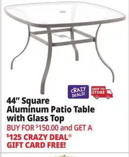 Ocean State Job Lot 44 Square Aluminum Patio Table with Glass Top offer