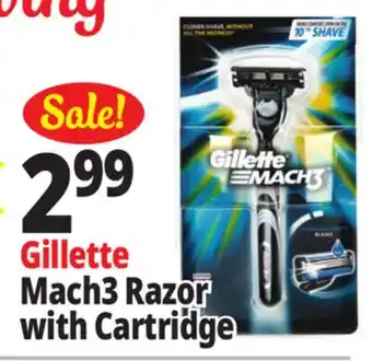 Ocean State Job Lot Gillette Mach3 Men's Razor Handle with Cartridge Refill offer