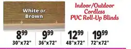 Ocean State Job Lot Indoor/Outdoor White PVC Cord Free Roll-Up Blind offer