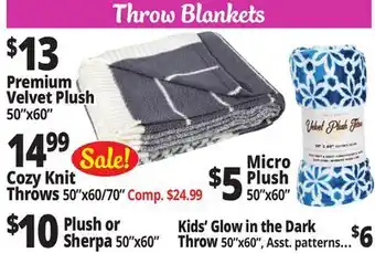 Ocean State Job Lot Throw Blankets offer