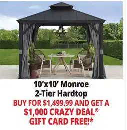 Ocean State Job Lot Monroe 10' x 10' Aluminum 2-Tier Hardtop Gazebo offer