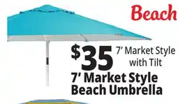 Ocean State Job Lot 7' Market Style Tilting Beach Umbrella offer